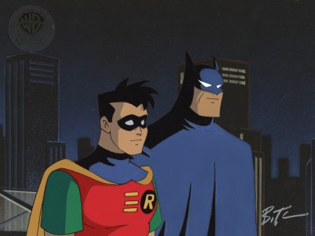 Batman The Animated Series Original Production Cel Signed by Bruce Timm: Batman and Robin Cheap