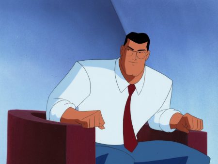 Superman the Animated Series Original Production Cel on Original Background: Clark Kent Sale