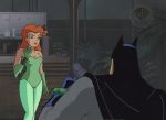 Batman The Animated Series Original Production Cel On Original Background with Matching Drawing: Poison Ivy and Batman Hot on Sale