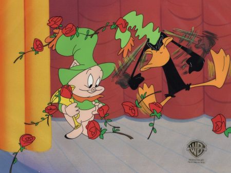 Looney Tunes Original Production Cel: Porky Pig and Daffy Duck on Sale