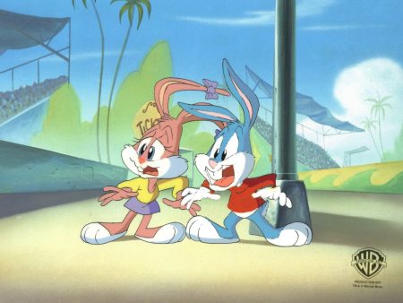 Tiny Toon Adventures Original Production Cel: Babs and Buster Bunny For Sale