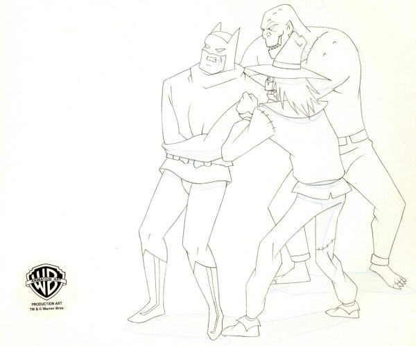 Batman The Animated Series Original Production Drawing: Batman, Scarecrow, and Killer Croc Discount