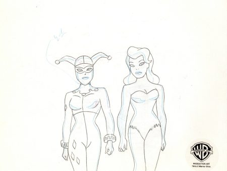 Batman The Animated Series Original Production Drawing: Harley and Poison Ivy on Sale