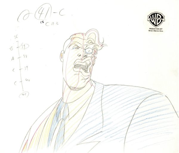 Batman The Animated Series Original Production Drawing: Two-Face Online Hot Sale