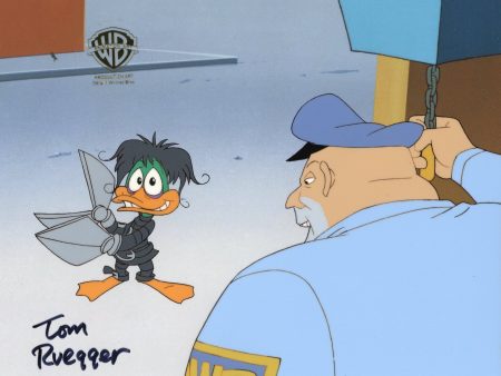 Tiny Toon Adventures Original Production Cel Signed by Tom Ruegger: Plucky Duck and Ralph Hot on Sale