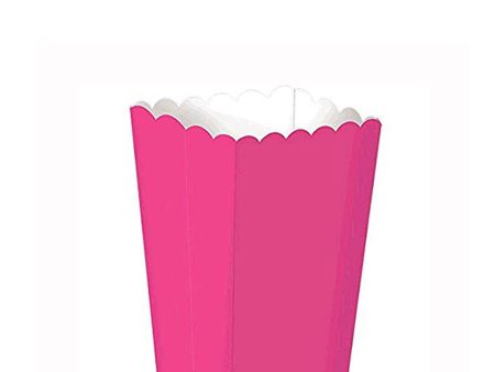 Bright Pink Small Paper Popcorn Boxes 5pcs 13cm x 9.5cm Cheap