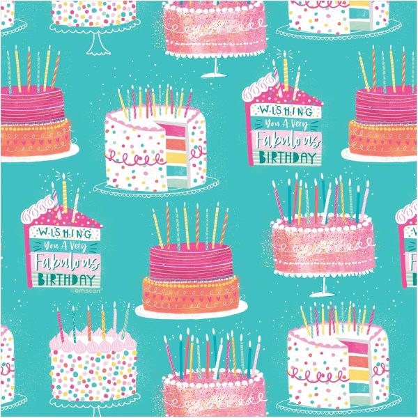 All Over Cakes Paper Jumbo Gift Wrap Cheap