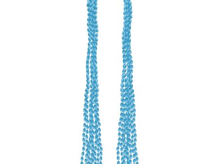 Metallic Light Blue Necklaces 8pcs Online now