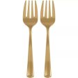 Gold Packaged Plastic Serving Forks 2pcs For Sale