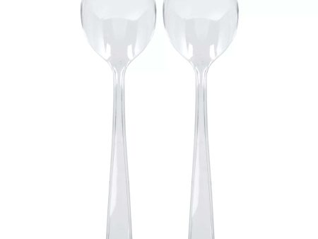 Clear Packaged Plastic Serving Spoons 2pcs Fashion