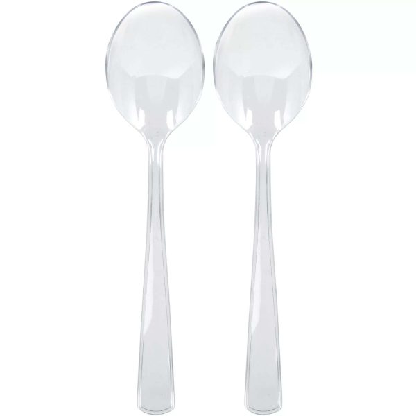 Clear Packaged Plastic Serving Spoons 2pcs Fashion