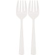 Frosty White Packaged Plastic Serving Forks 2pcs For Discount