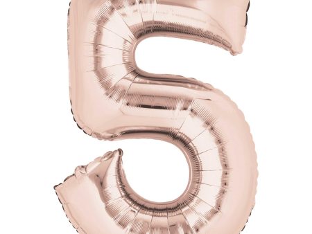 Number 5 Rose Gold SuperShape 58x83cm Discount