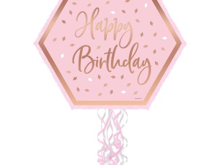 Blush Birthday Outline Piñata Cheap