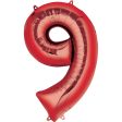 Number 9 Red Large Shape Balloon 25 x 34in Online