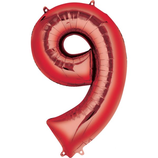 Number 9 Red Large Shape Balloon 25 x 34in Online