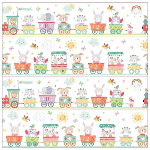 Baby Train Jumbo Paper Gift Wrap 16ft X 30in Supply