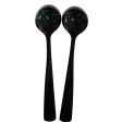 Jet Black Packaged Plastic Serving Spoons 2pcs For Discount