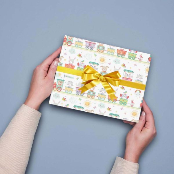 Baby Train Jumbo Paper Gift Wrap 16ft X 30in Supply