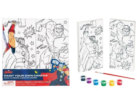 Marvel Avengers Colour Your Own Canvas Set 2pcs Online Sale