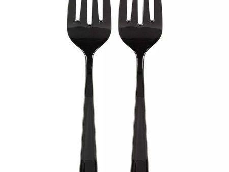 Jet Black Packaged Plastic Serving Forks 2pcs Discount